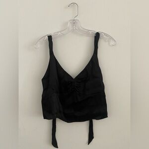 & Other Stories Black V-Neck Tie-Back Camisole